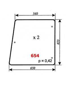 Küljeklaas 650/560x653 0084.368.061 ZETOR