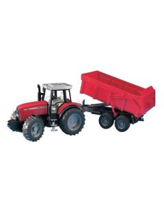 Traktor Massey Ferguson 7480 + järelhaagis BRUDER