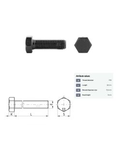 Polt M10x1,5-90 DIN933 8.8