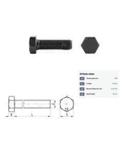 Polt M16x2-40 DIN933 8.8 1kg