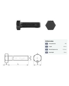 Polt M16x2-90 DIN9338.8 1kg