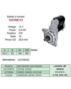 Starter *10 12V 2,8kW 1691805R1