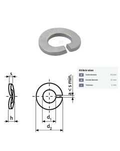 Vedruseib M12 12.2x21.1x2.1 DIN128A Zn 100tk