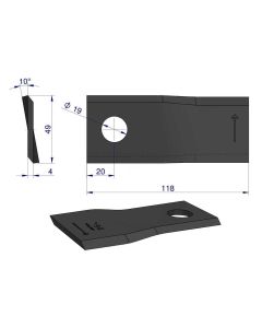 Tera Ø19 LH 118x48x4mm 133.075 Fella