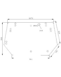 Tagaklaas 1275x925/890mm V31553300