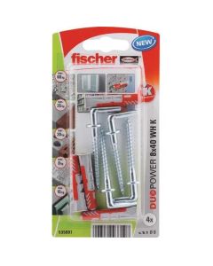 Tüüblid 8x40mm + konksud 4tk