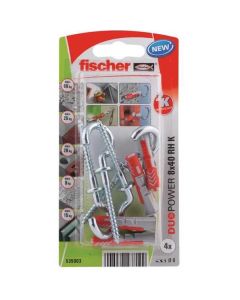 Tüüblid 8x40mm + konksud 4tk