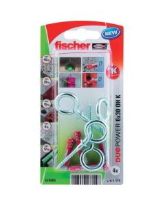 Tüüblid 6x30mm + silmused 4tk