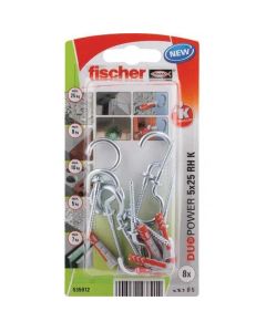 Tüüblid 5x25mm + konksud 8tk