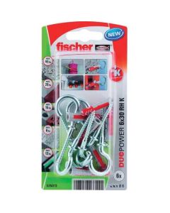 Tüüblid 6x30mm + konksud 6tk