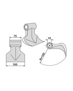 Haamer Ø18 75/100mm R100 00003048