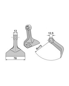 Haamer Ø12,5 13/78mm R75 63-RM-71-12