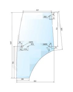 Ukse klaas LH VA206265