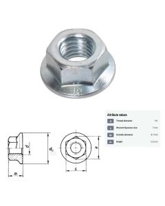 Mutter M4x0,7-4,5 8.8 DIN6923 Zn