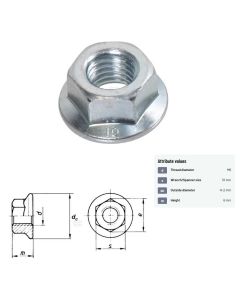 Mutter M6x1-6 8.8 DIN6923 Zn