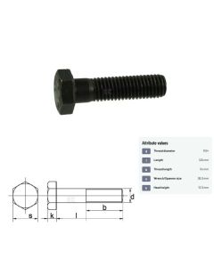 Polt M24x120 DIN931 10.9
