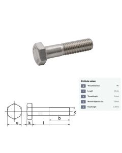 Polt M4x0,7-40 DIN931 8.8 ZN