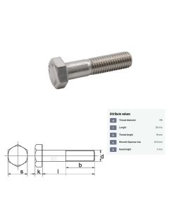 Polt M6x1-30 DIN931 8.8 ZN