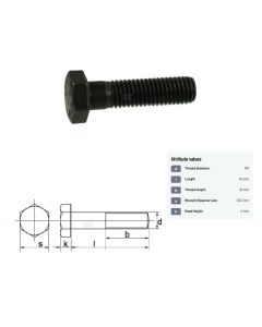 Polt M6x1-45 DIN931 10.9