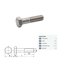 Polt M6x1-50 DIN931 8.8 ZN
