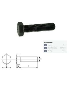 Polt M10x1,5-20 DIN933 10.9