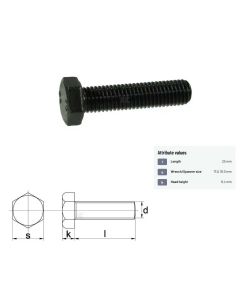 Polt M10x1,5-25 DIN933 8.8