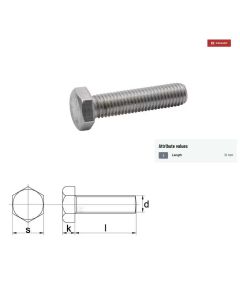 Polt 4x0,7-12 DIN933 A4