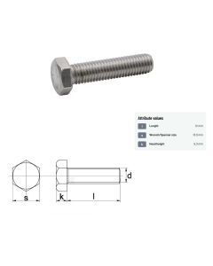 Polt M8x1,25-12 DIN933 8.8 ZN