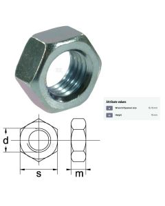 Mutter M12x1-10 8.8 DIN934 Zn