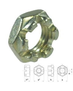 Kroonmutter M27x1,5 H-22mm 17H DIN937