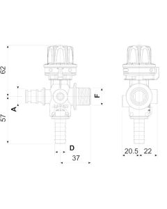 Rõhuregulaator 9620522 1/2"x13mm ARAG