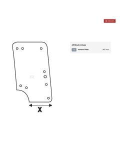 Ukse klaas ülemine LH/RH L57908