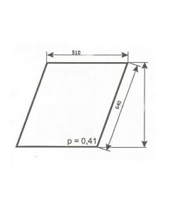 Ukse klaas ülemine 530x620 0080.368.636 C-385