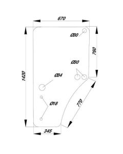 Ukse klaas LH L77647