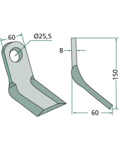 Y-tera Ø25,5 #8/60/150mm 63-SAU-04