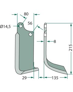 Tera LH 80x225mm #8mm