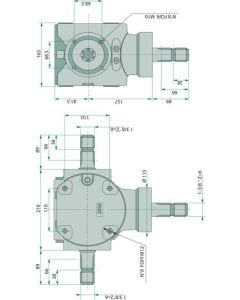 Reduktor 2050 1:1 540rpm/49kW B&B