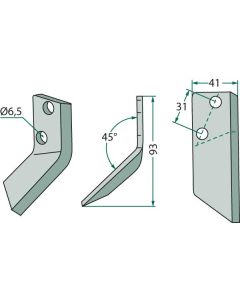 Tera Ø4mm LH  93x41 45`FRASTO