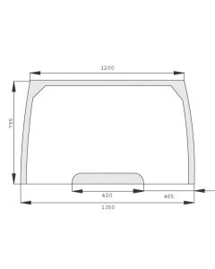 Esiklaas 190034A5 fiks. MTX200