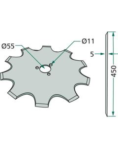 Ketasnuga RH/LH Ø18" 056115