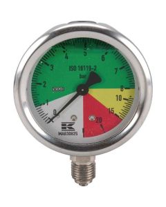 Manomeeter Ø63mm 0-1-8-15-25bar
