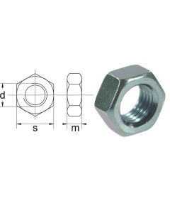 Mutter 3/4"-UNC 8.8 DIN934