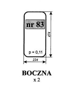 Küljeklaas väike kabiin 474x224 70-6700021