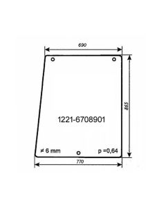 Küljeklaas avadega laiem 1221-6708901-A OR.