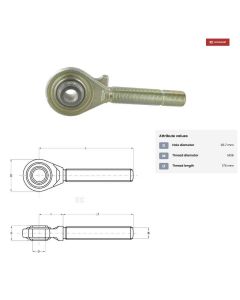 Kesktõmmitsa ots RH M36x3 CAT2