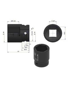 Löökpadrun 33mm 3/4" DIN 3129