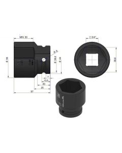 Löökpadrun 38mm 3/4" DIN 3129