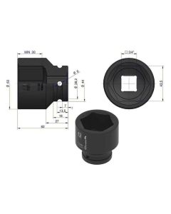 Löökpadrun 43mm 3/4" DIN 3129