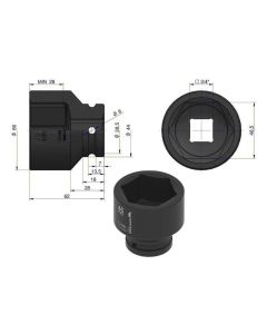 Löökpadrun 46mm 3/4" DIN 3129