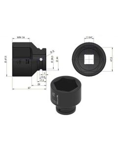 Löökpadrun 47mm 3/4" DIN 3129